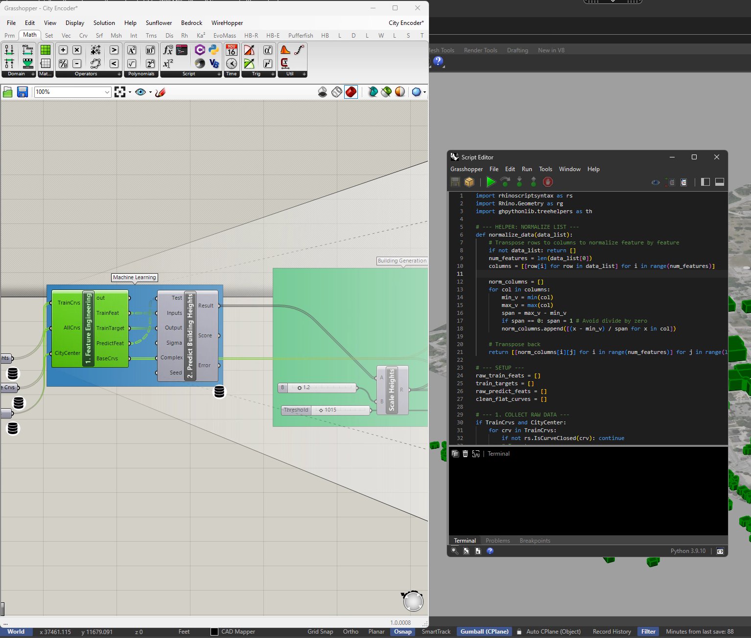 GhPython building a feature table feeding a LunchBox ML component in Grasshopper